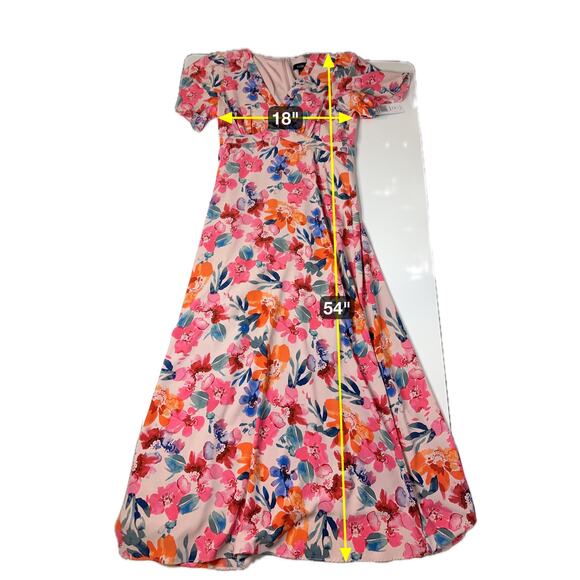 NWT MSK Flutter Sleeve V-Neck Multi Floral Print Chiffon Dress Womens Size Small - Picture 16 of 16